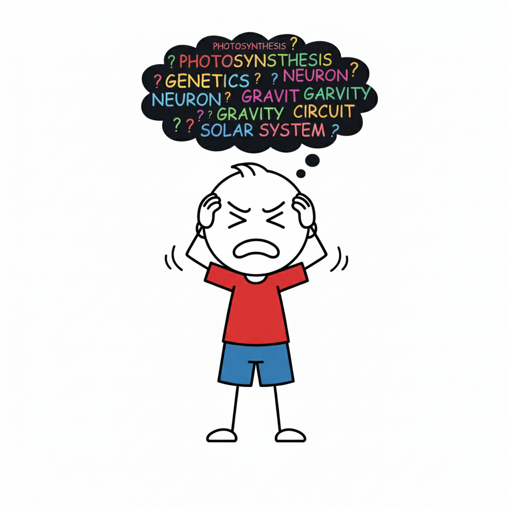 kid confused with sciece terms before using creative tutor ai