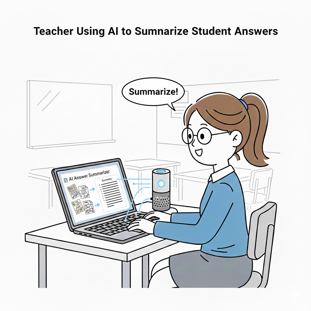 teacher using AI to summarize student answers