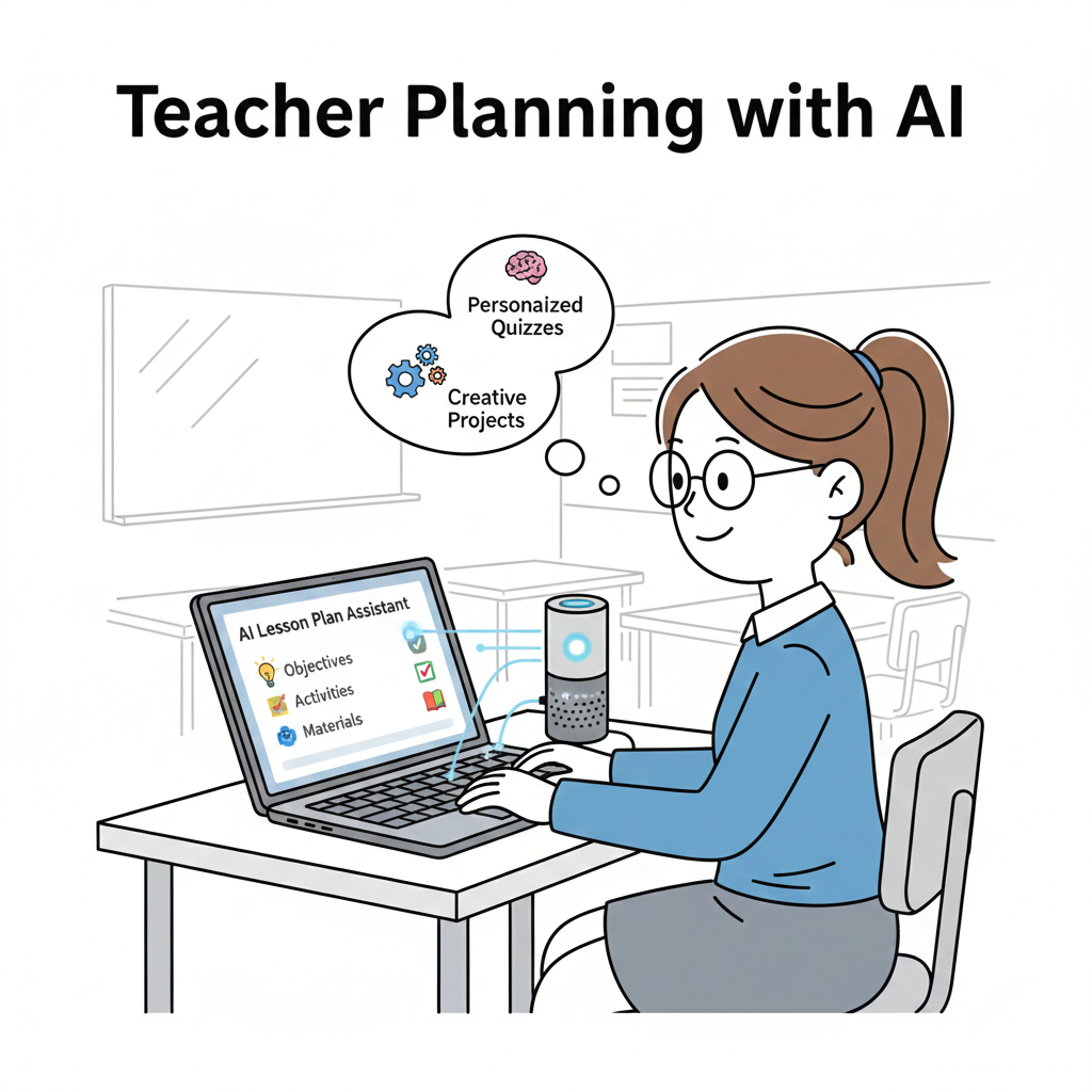 teacher using AI lesson planner