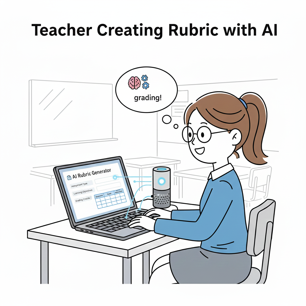 teacher using AI Rubric Generator