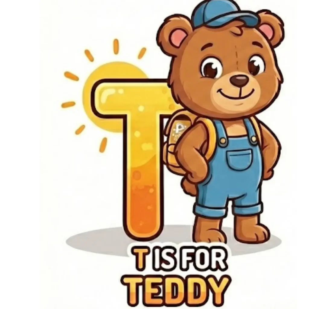 teddy the bear teaching letter T