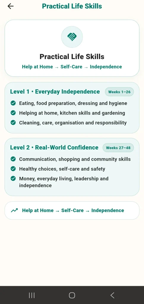 PlanIt Play practical life skills curriculum, help at home to independence